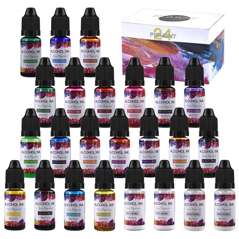 Alcohol Ink Set - Ensemble de 24 couleurs de Pigments