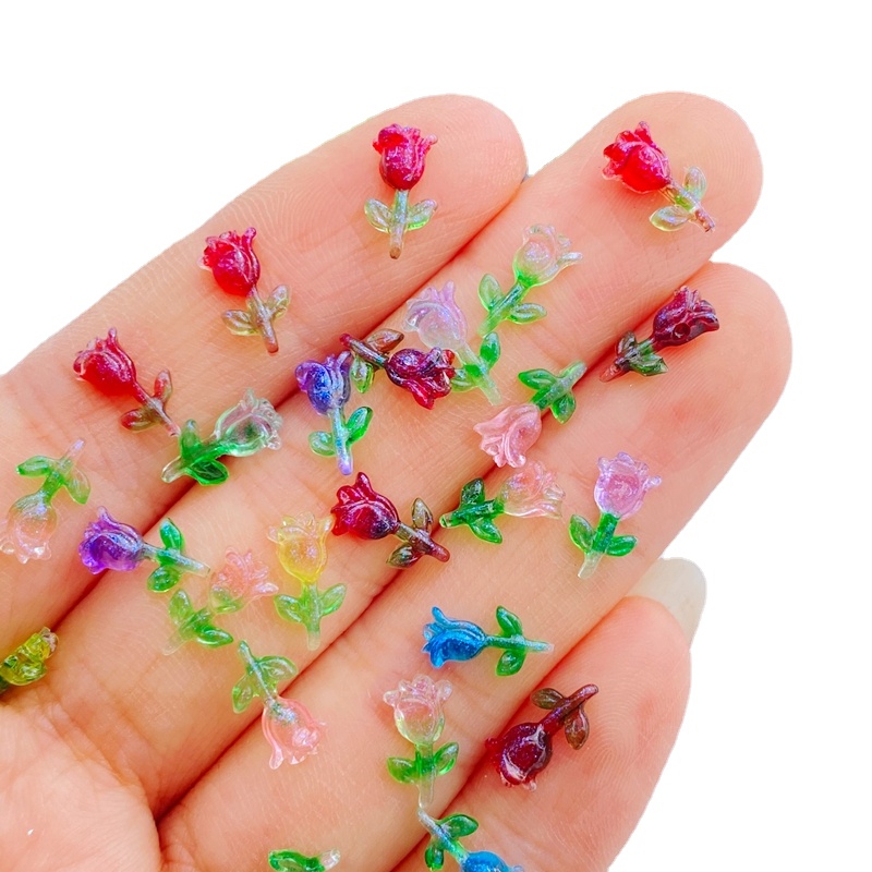 Art Craft Rose - Mini roses colorées à paillettes en