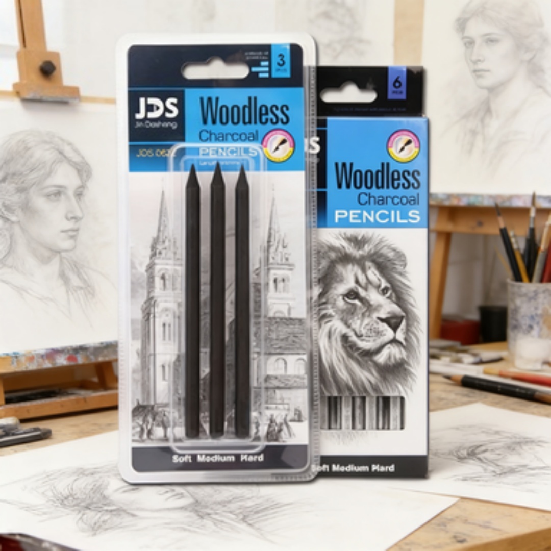 Sketching Charcoal Set - Crayons à Charbon Professionnels Doux, Moyens