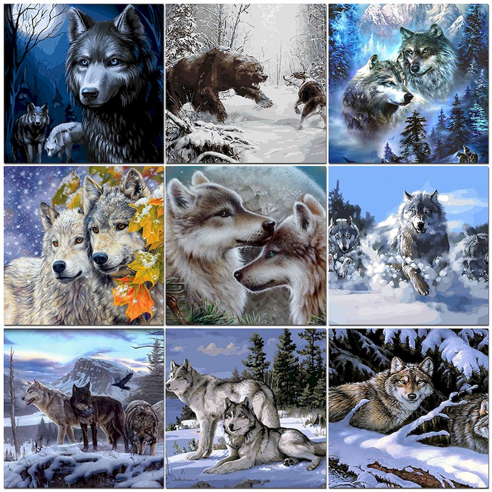Art Craft Number - Peinture par numéros loup, images à