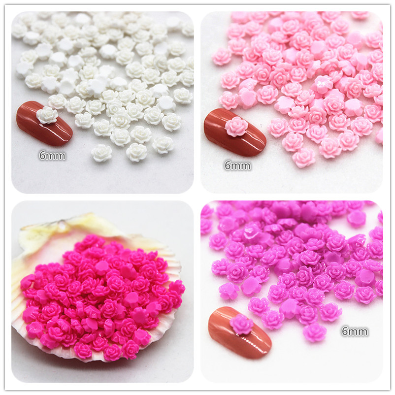 Art Craft Rose - Mini cabochon en résine rose 6mm,
