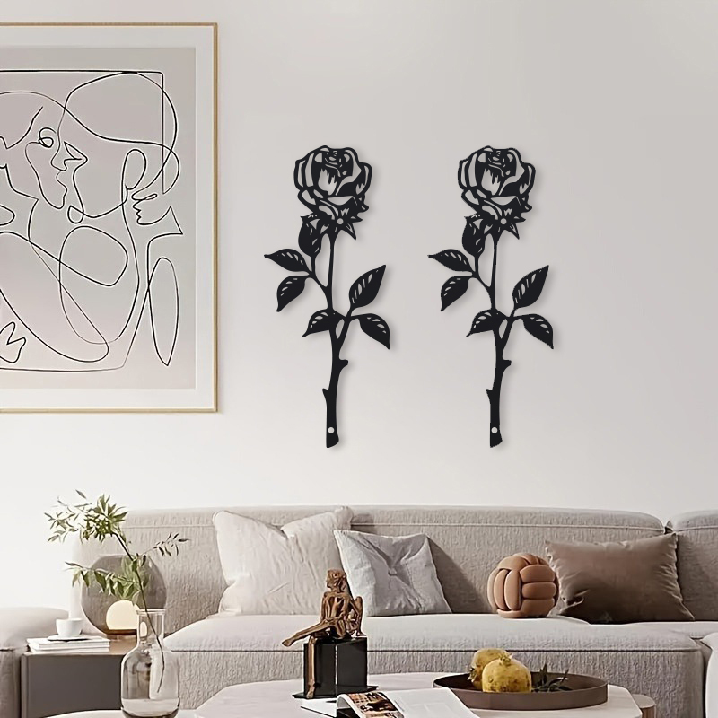 Art Craft Rose - Ornement mural en métal Art Déco