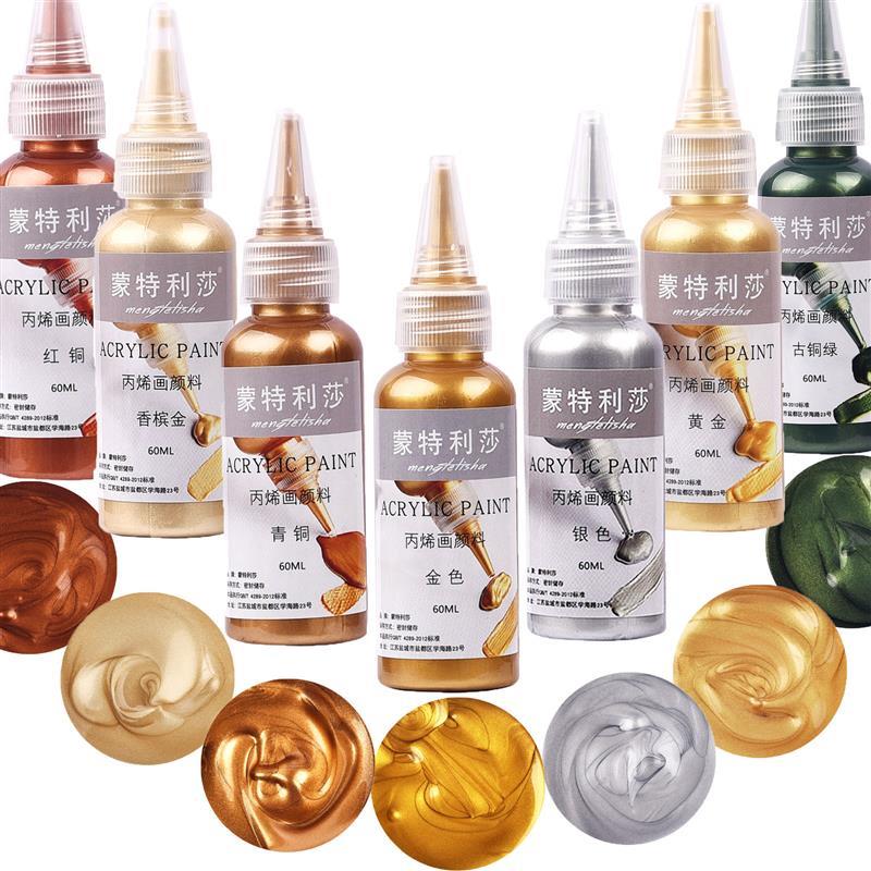 Alcohol Ink Set - Peinture acrylique imperméable, 60ml, Pigment métallique,