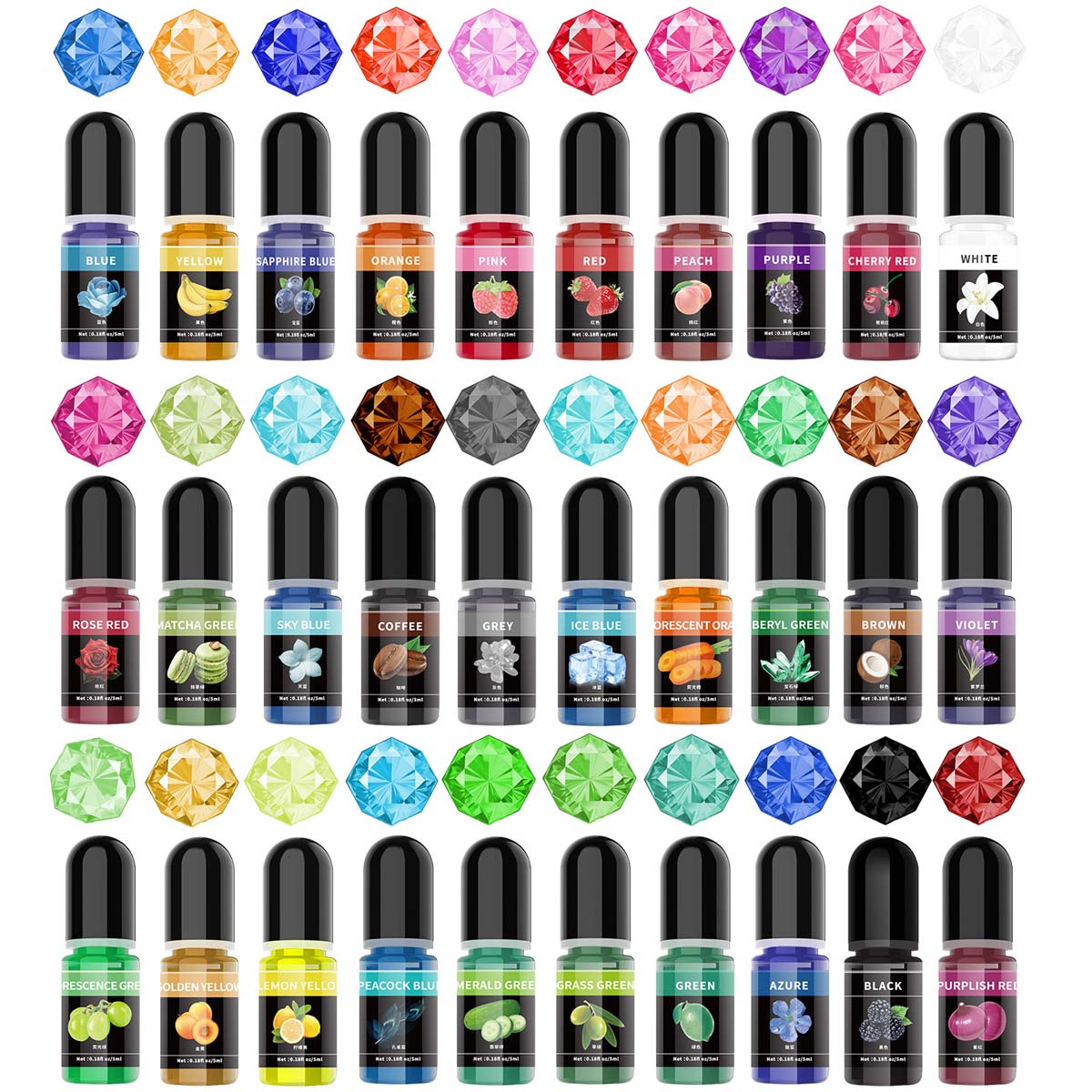 Alcohol Ink Set - 5 ml/bouteille résine époxy Pigment liquide