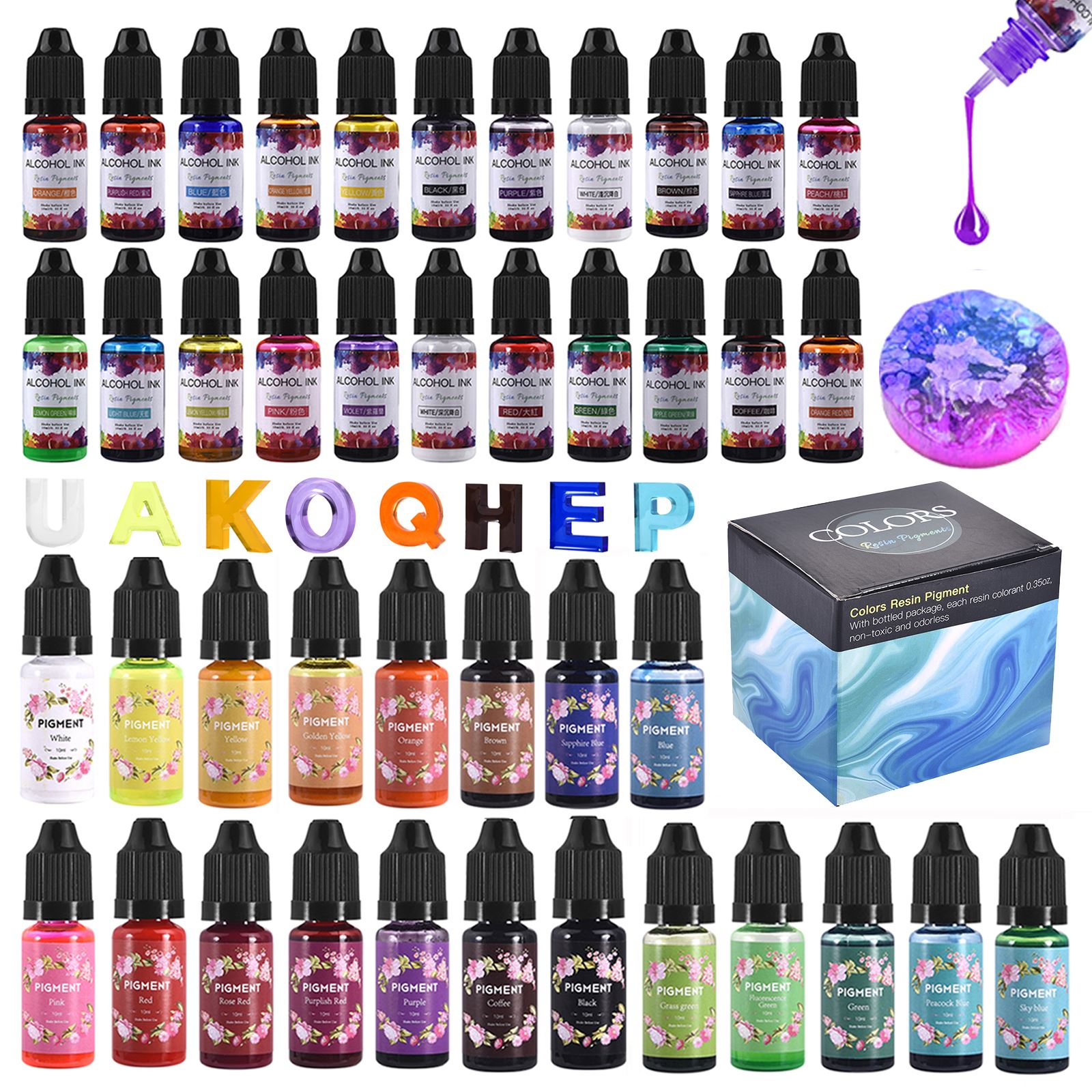 Alcohol Ink Set - Kit de pigments en résine, 1