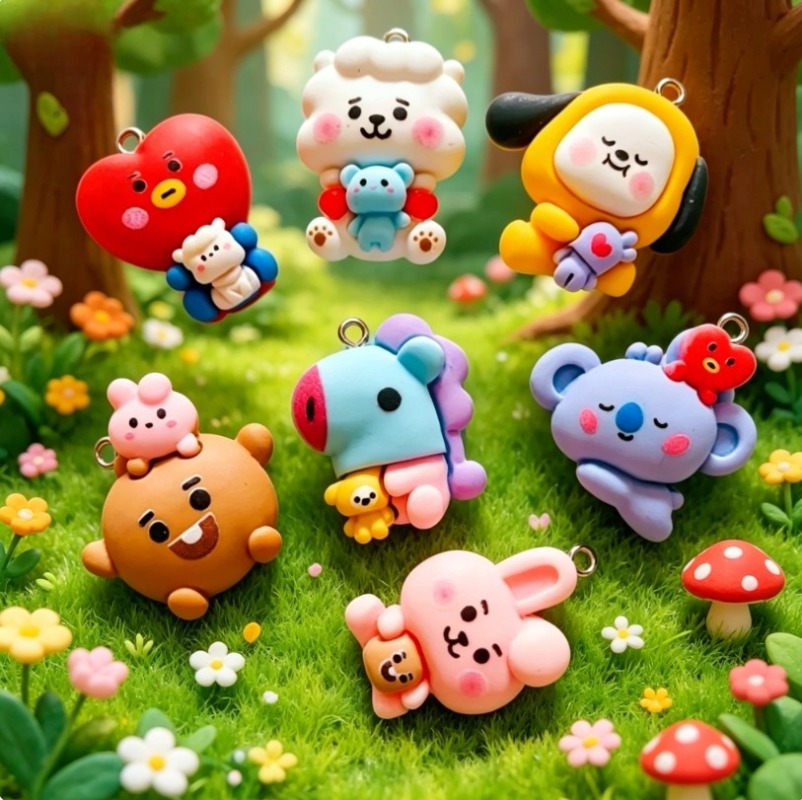 Breloques en résine BT21, 7 pi - Art Craft Market avis et prix