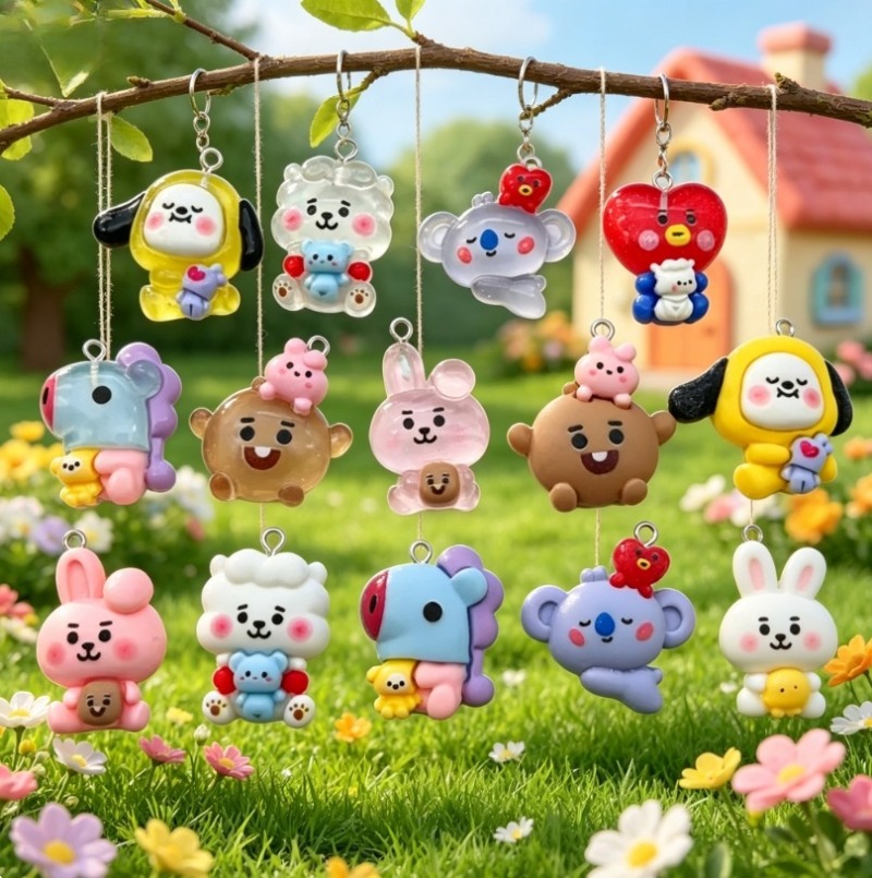 Breloques en résine BT21, 7 pi - Art Craft Market avis et prix